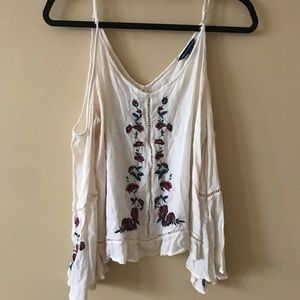 American Eagle Outfitters Cream Floral Blouse